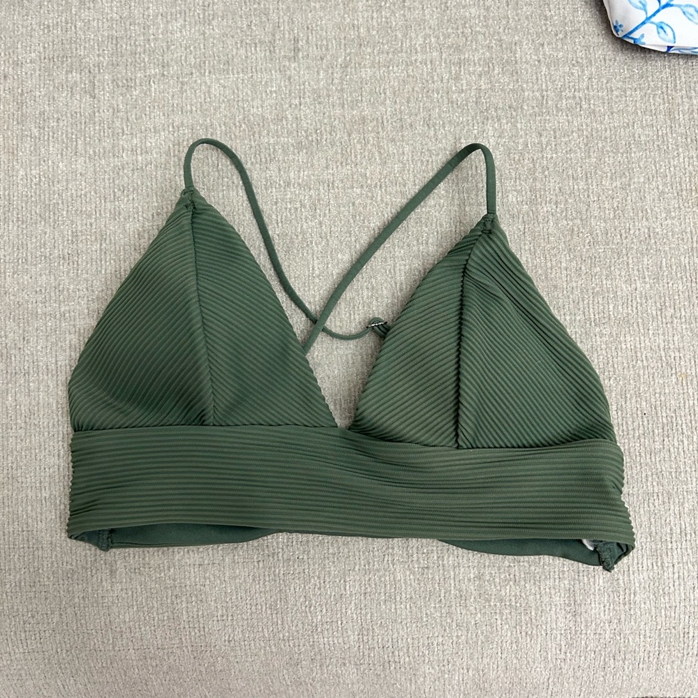 Ribbed Olive Green Bralette